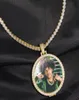 Collana con ciondolo medaglioni Baby Po su misura Collana con pendente da 3 mm Catena cubana Oro Argento ghiacciato CZ Men039s Famiglia di gioielli hip hop Gif6229413