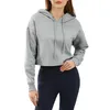 Hoodies femininos recortados moletom com capuz outono inverno velo engrossar quente pulôver com capuz confortável midriff manga comprida topo mulher