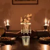 Świece uchwyty świąteczne Wedding Centerpiece Ornament stół obracający się świecznik metalowy luksusowy lampka konna