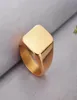 Joias da moda 3 cores Preto Ouro Prata Aço Inoxidável Anel de titânio liso formato quadrado Tamanho Mens Ring4476711
