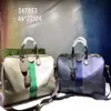 44 cm klassieke vrouwen reistas mode mannen reizen echte lederen trim bagage bagage plunje tassen canvas handbag324Z