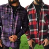 Men039s Jackets Men 2021 Spring Fashion Casual TurnDown Collar Button Vintage Plaid Print Tops Coats Male Loose Streetwear Jac3165177