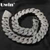 UWIN 24mm Zware Miami Cubaanse Link Chain Kettingen voor Mannen Iced Out CZ Stenen Bling Armbanden Hip Hop sieraden Gift 231226