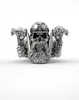 Men039s Edelstahl Punk Bearded Skull Ring Motorrad Biker Band Ringe6322298