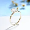 Kuololit 3CT Emerald Cut Ring pour les femmes Sobeil 18K 14K Yellow Gold DVVS1 Diamond Ring pour les cadeaux de Noël de fiançailles 231225