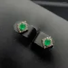 Stud Earrings The Gift For Engagement Emerald Earring Natural And Real 925 Sterling Silver Fine Jewelry Men Women