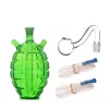 Commercio all'ingrosso Grenade Mini narghilè Doppio giunto Creativo Bruciatore a nafta in vetro bong acqua dab rig bong con due tubi in silicone e fumo BJ