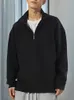 Herbst Hoodies Männer Koreanische Mode 320G Schwere Baumwolle Langarm Half Zip-Up Sweatshirts 231226