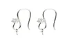 Örhängeinställningar 925 Sterling Silver Zircon Fishhook With Bead Cap för halva borrade pärlor 5 Par6546994