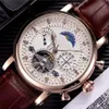 18CT Fashion Szwajcarskie mężczyzn zegarek zegarku skórzany Tourbillon Zegarek automatyczny mężczyźni Mężczyźni Mężczyźni Mechaniczne zegarki Męskie Męs