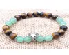 MG0756 Bracciale con ciondoli a forma di elefante Bracciale energetico con occhio di tigre di grado A Bracciale con perline di avventurina verde naturale Regalo da donna9164968