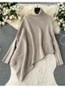 Women's Sweaters Women Autumn Sweater 2023 Small Market Design Sense Irregular Shawl Overlay Mid Length Knitwear Trend D5072