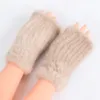 Kobiety rękawiczki prawdziwe dzianinowe rękawiczki bez palców norki zimowe rękawiczki mocne elastyczność prawdziwe futra rękawiczki dla kobiet zimne pogodę 231225