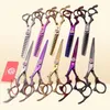 Haarschaar 60quot 175cm 440c Purple Dragon Hairstyle Hairdressing Dunning Cutting Shears Professional Z90059008058
