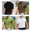 T-shirts pour hommes Hommes Mock Turtleneck Pull T-shirts Tops Casual Slim Fit Tee Undershirt Holiday Party Daily Fashion Solid Color Bottoming