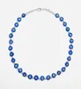 chokers boho women Blue Ladies天然淡水真珠にインスパイアされたクリアミレフィオリガラスビーズネックレス202226273001434187