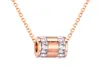 Personality double row crystal Roman numerals pendant high quality ladies rose gold necklace Jewelry Gifts 3GX14356118968