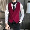 Mäns dubbelbröst kostym Business Casual Men's Custom Wedding Tuxedo Vest