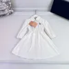 Новая юбка для девочек, детские платья из чистой хлопчатобумажной ткани, размер 110-160, дизайнерское детское платье-рубашка с откидным воротником, платье для малышей Dec20