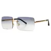 Zonnebril 2023 Randloos voor dames Hoge kwaliteit Gradient UV400 Lens Shades Feminino