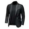 Costume veste en cuir surdimensionnée mode d'affaires veste végétalienne pour hommes coupe ajustée veste en cuir PU costume pour hommes S-5XL 231226