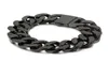 Bracciale rigido in acciaio inossidabile nero Bracciale Chian di grande collegamento a cordolo cubano Moda trendy 20 mm 866 pollici 146 g di peso europeo e A1839262