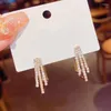 Stud Earrings Luxury Zircon Temperament Tassel Ear Studs Square Crystal Earring Friend Lover Beautiful Gifts Ladies Jewelry