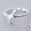 100% 925 Solid Real Sterling Silver Women Lady Jewelry Dinosaur Ring Öppning Size 5 6 7 Love Gift Girls Lady1275i