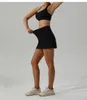 Lu Align Woman Femme's Set Sett Spring Fitness Suit Naked Couleur solide Couleur extérieure Extérieur Dry Running Fitness Costume Hanging Neck Top Top Set Woman Lemon Lady Gry Sports Girls