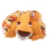 Berets Winter Cartoon Animal Wig Hat Knitted Handmade Lion Caps Cosplay Party Fun Beanie