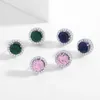 Stud Earrings Bohemia Piercing Luxury Colored Zircon Creative Studs For Women Fashion Jewelry Pendientes Ins Same Aretes Party Gifts