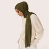 Roupas étnicas JTVOVO 2023 70 180cm Muçulmano Chiffon Hijab Xales Cachecol Mulheres Cor Sólida Cabeça Wraps Hijabs Lenços Senhoras Foulard Femme Véu