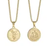 Ожерелья с подвесками для мужчин и женщин, Италия, золотая отделка, круглая оправа для багета, мексиканская монета Centenario Mexicano Moneda, 50 песо7366566