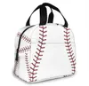 Baseball Lace Sport Insulated Lunch Bag Portable Thermal Cooler Box Reusable Picnic Tote Bento For Men Women Kids Work 231225