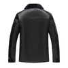 Hommes moto PU veste en cuir hommes polaire Midi Long manteau PU vestes en cuir automne hiver fermeture éclair Stand coupe-vent en cuir manteau 231225