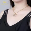 Collane con ciondolo Collana personalizzata con doppio nome ghiacciato Collana con cuore d'amore Girocollo Catena spessa Targhetta con scritta a mano Coppia Jew261n