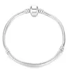 10pcs lot Silver Plated Bangle Bracelets Snake Chain with Barrel Clasp For DIY European Beads Bracelet C16279J