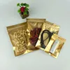 Оптовая продажа, золотые прозрачные самозапечатывающиеся пакеты на молнии, пластиковая упаковка, упаковочная сумка, упаковка на молнии с отверстием для подвешивания Mlhni Bkdrp