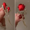 Brooches Design Elegant Corsage Fashion Brooch Pin Tulip Rose For Women Dress Luxury Zircon Jewelry Accessories