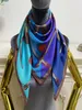 Women039s square scarf scarves good quality 100 twill silk material blue thin and soft pint pattern size 90cm 90cm4799996