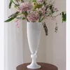 Vases français moyen blanc porcelaine sens fait à la main verre grand vase vent lampe fleur appareil rétro décoration douce