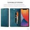 Mobiltelefonfodral 12 Pro Case Wallet Magnetic Flip Cover för 12 Pro Max 12 mini -fodral Luxury Leather Phone Cover Stand Card -kortplats