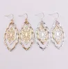 Trendy Cut Out Morocco Dangle Chandelier Filigree Two Tone Frame Statement Drop Earrings for Women Earrings1496664