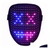 Maschere per feste Maschera luminosa a LED 25 Immagini dinamiche Immagini fisse Induzione che cambia il volto Dance Bar Atmosfera Props Ss0118 Drop Del Ot61M