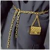Torby w talii luksusowy projekt designerski pasek dla kobiet mini złota metalowa torba wydrążona w pasie brzęczenie biżuterii