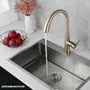 Kitchen Faucets Drawing Gold Pot Pull-type And Cold Water Faucet 360° Rotation Dual Sink Household Tractable Retractable