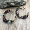 Bangle Bohemia Jewelry Soldering Bronze Plated Natural Amethysts Turquoises Stone Vintage Adjustable Cuff Bracelets For Women MY220818