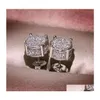 Stud Choucong Hip Hop Earring Vintage Jewelry 925 Sterling Sier Yellow Gold Fill Pave White Sapphire Cz Diamond Sparkling Women Me265h