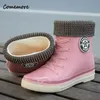 Comemore Damen Grüne wasserdichte Schuhe Damen Rosa Pelz Gummi Regenschuhe Frau Galoschen Designer Mittelkalb Winter Regenstiefel 231226