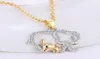 Pendant Necklaces Fashion Handmade Charm Gold Color Crystal Animal Big Elephant With Baby Hollow Necklace Jewelry For Women Family8590119